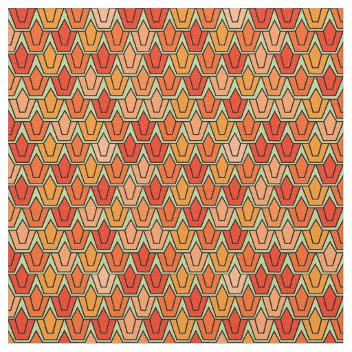Orange Tulip Field  Fabric