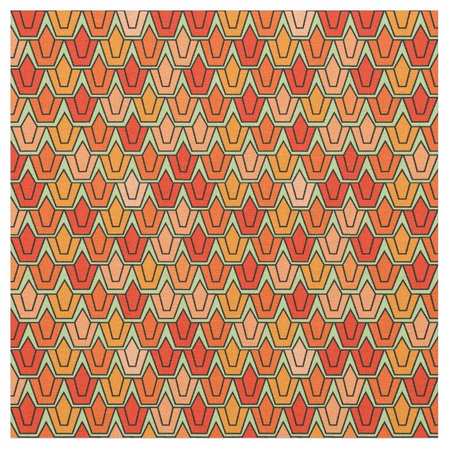 Orange Tulip Field  Fabric (Close Up)