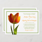 Orange Tulip Flower Wedding Invitation (Front/Back)