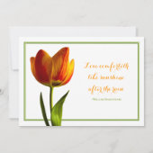 Orange Tulip Flower Wedding Invitation (Back)