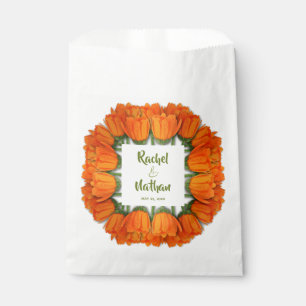 Orange Tulips Bridal Shower Favor Bag