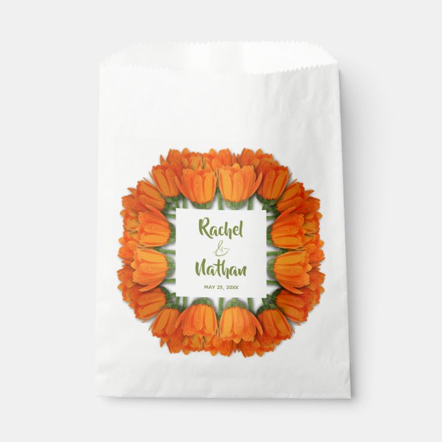 Orange Tulips Bridal Shower Favor Bag (Front)