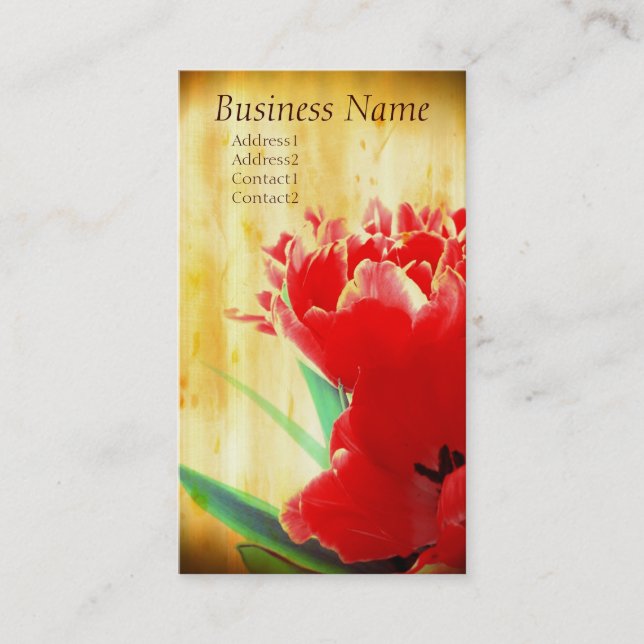 Orange Tulips Business Cards (Front)