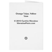 Orange Tulips by Cynthia Wenslow (Back)