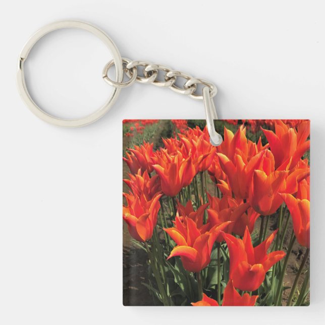 Orange Tulips, Oregon Keychain (Front)