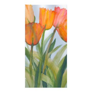 Orange Tulips Photo Card