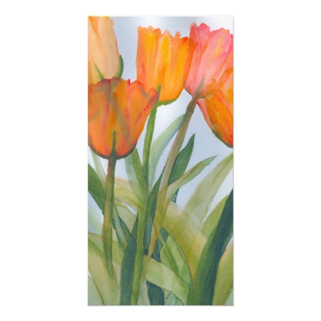 Orange Tulips Photo Card (Front)