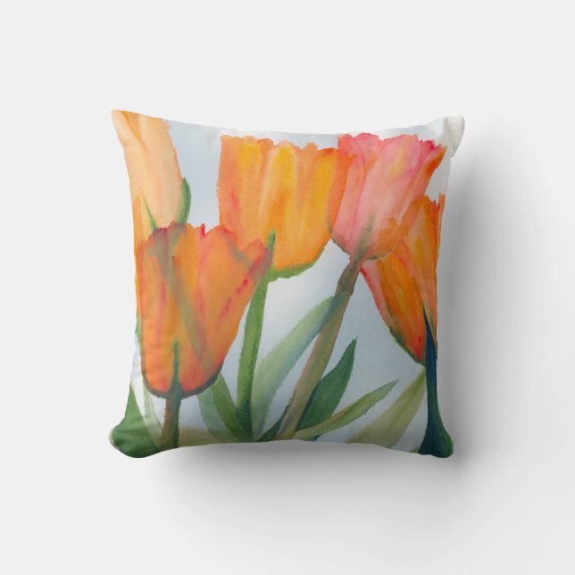 Orange Tulips Pillow (Front)