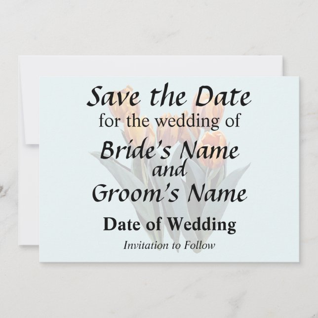 Orange Tulips Save The Date (Front)