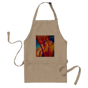 Orange Tulips watercolor art flower painting Adult Apron