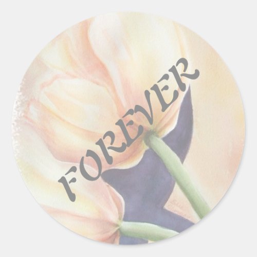 ORANGE TULIPS WEDDING STICKERS