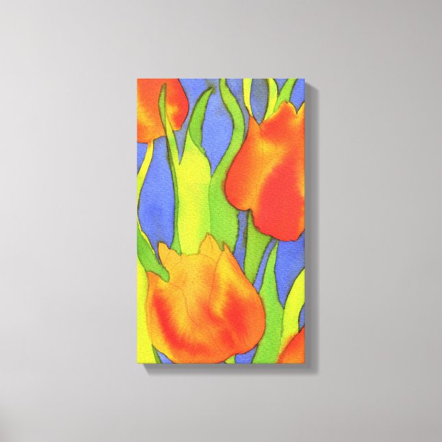 Orange Tulips Wrapped Canvas (Front)