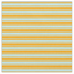 [ Thumbnail: Orange & Turquoise Lines Pattern Fabric ]