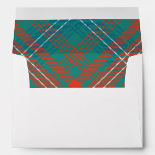 Orange Turquoise Plaid Wilson Tartan Envelope