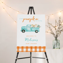 Orange & turquoise Pumpkin Harvest Truck Welcome