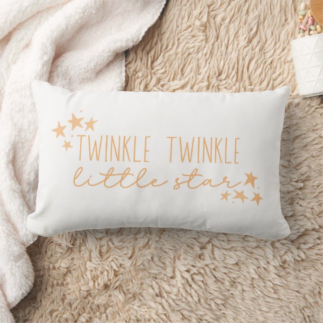Orange "Twinkle Twinkle Little Star" Baby Nursery  Lumbar Pillow (Blanket)