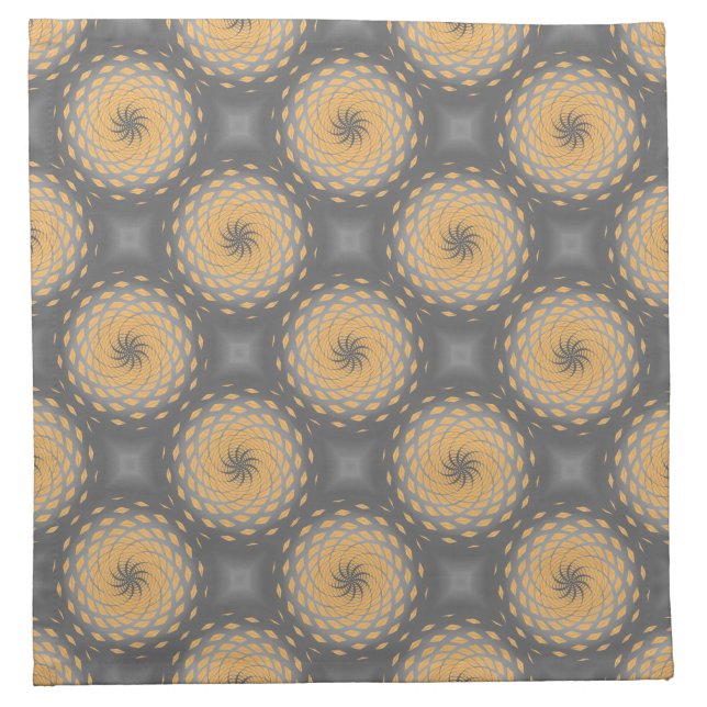 Orange Twirl Pattern Dot Cloth Napkin (Front)