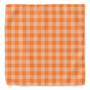 Orange Two Tone Gingham Bandana