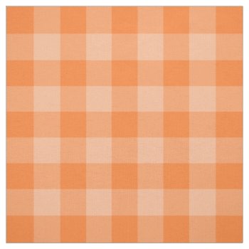 Orange Two-tone Gingham Pattern Fabric by DesignedwithTLC at Zazzle