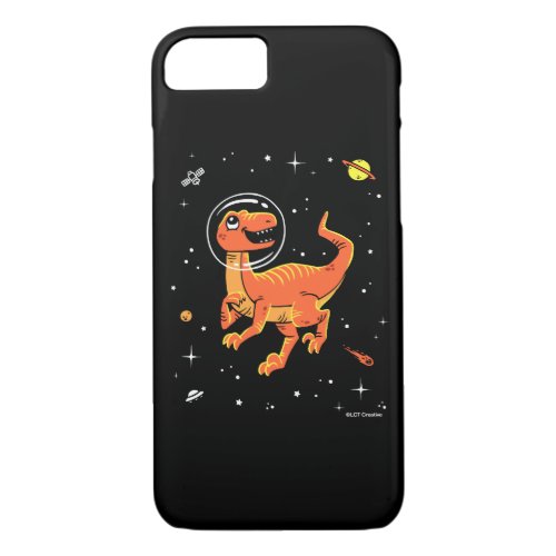 Orange Tyrannosaurus Dinos In Space iPhone 87 Case