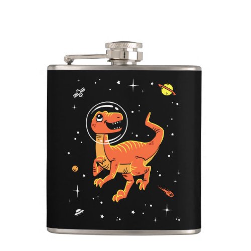 Orange Tyrannosaurus Dinos In Space Flask