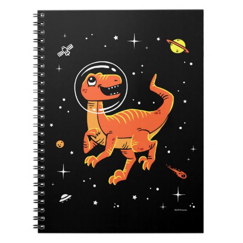 Orange Tyrannosaurus Dinos In Space Notebook