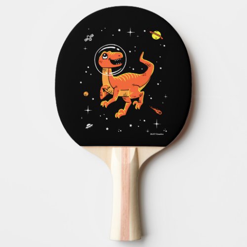 Orange Tyrannosaurus Dinos In Space Ping Pong Paddle