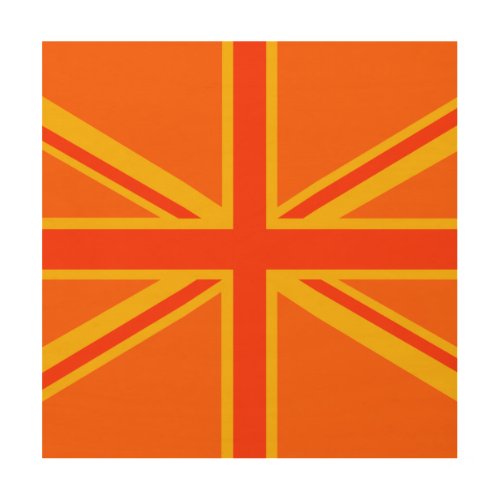 Orange Union Jack British Flag Decor