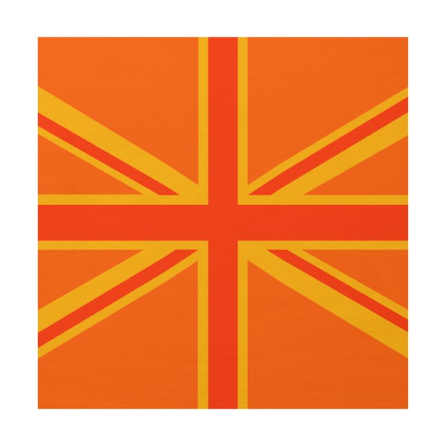Orange Union Jack British Flag Decor (Front)