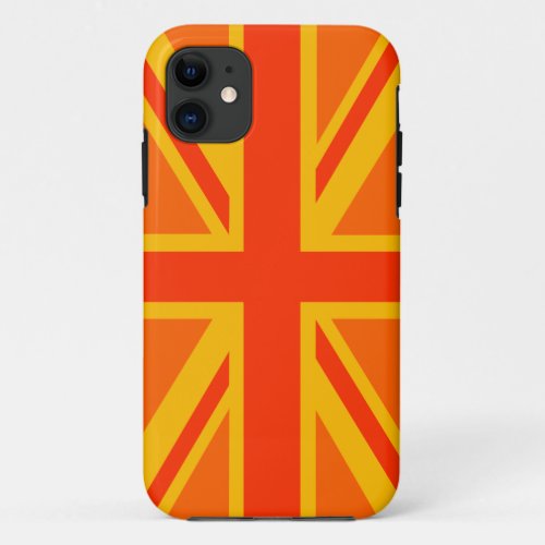 Orange Union Jack British Flag Decor iPhone 11 Case