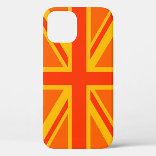 Orange Union Jack British Flag Decor iPhone 12 Case