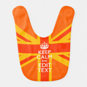 Orange Union Jack British Flag Swag Baby Bib