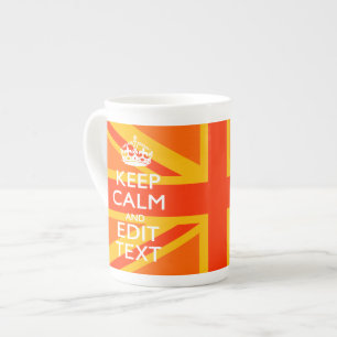 Orange Union Jack British Flag Swag Bone China Mug
