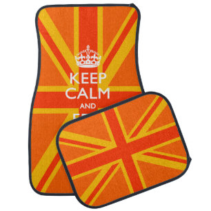 Orange Union Jack British Flag Swag Car Floor Mat