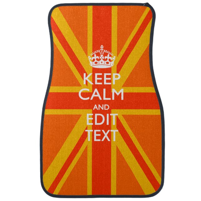 Orange Union Jack British Flag Swag Car Mat (Front)
