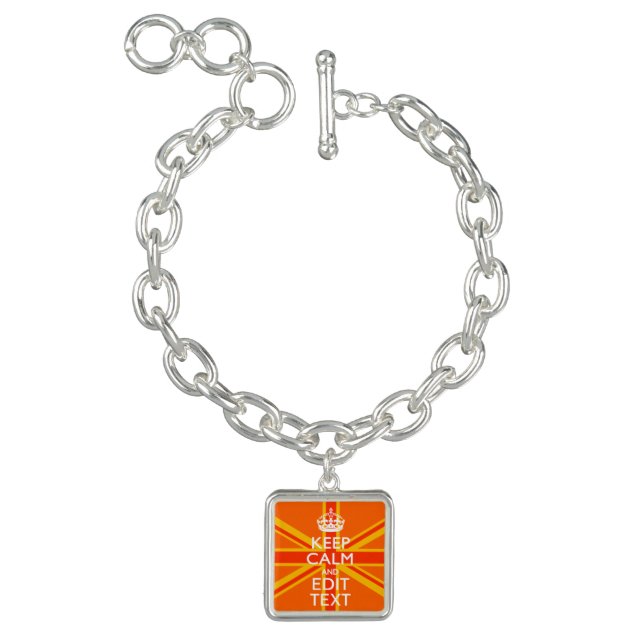 Orange Union Jack British Flag Swag Charm Bracelet (Product)