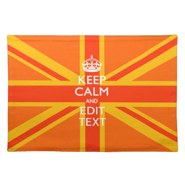 Orange Union Jack British Flag Swag Cloth Placemat (Front)