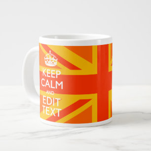 Orange Union Jack British Flag Swag Giant Coffee Mug
