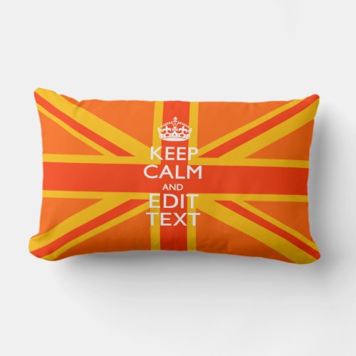 Orange Union Jack British Flag Swag Lumbar Pillow