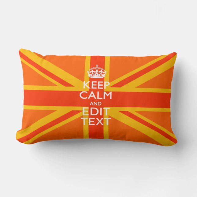 Orange Union Jack British Flag Swag Lumbar Pillow (Front)