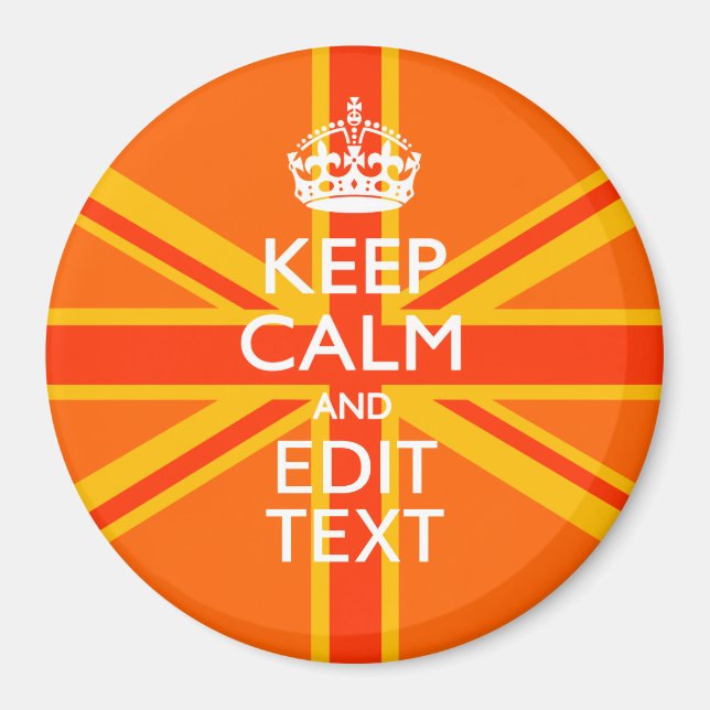 Orange Union Jack British Flag Swag Magnet (Front)