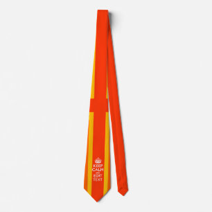Orange Union Jack British Flag Swag Neck Tie