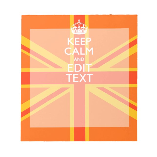 Orange Union Jack British Flag Swag Notepad (Front)
