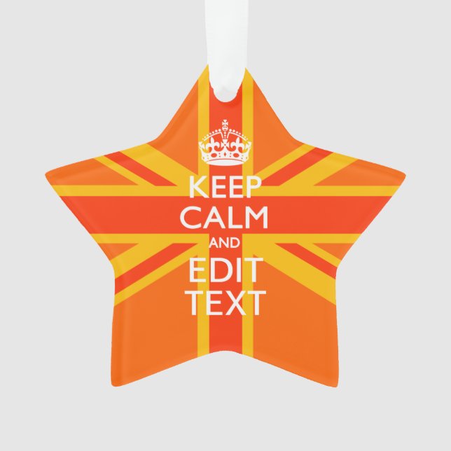 Orange Union Jack British Flag Swag Ornament (Front)