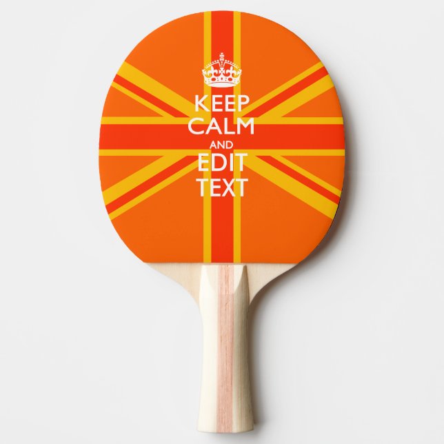Orange Union Jack British Flag Swag Ping-Pong Paddle (Front)