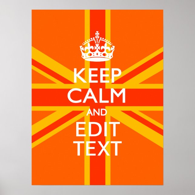 Orange Union Jack British Flag Swag Poster (Front)