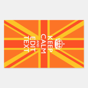 Orange Union Jack British Flag Swag Rectangular Sticker