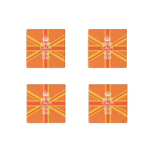Orange Union Jack British Flag Swag Stone Magnet