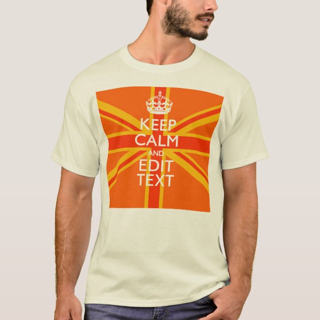 Orange Union Jack British Flag Swag T-Shirt (Front)