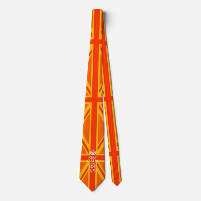 Orange Union Jack British Flag Swag Tie (Front)